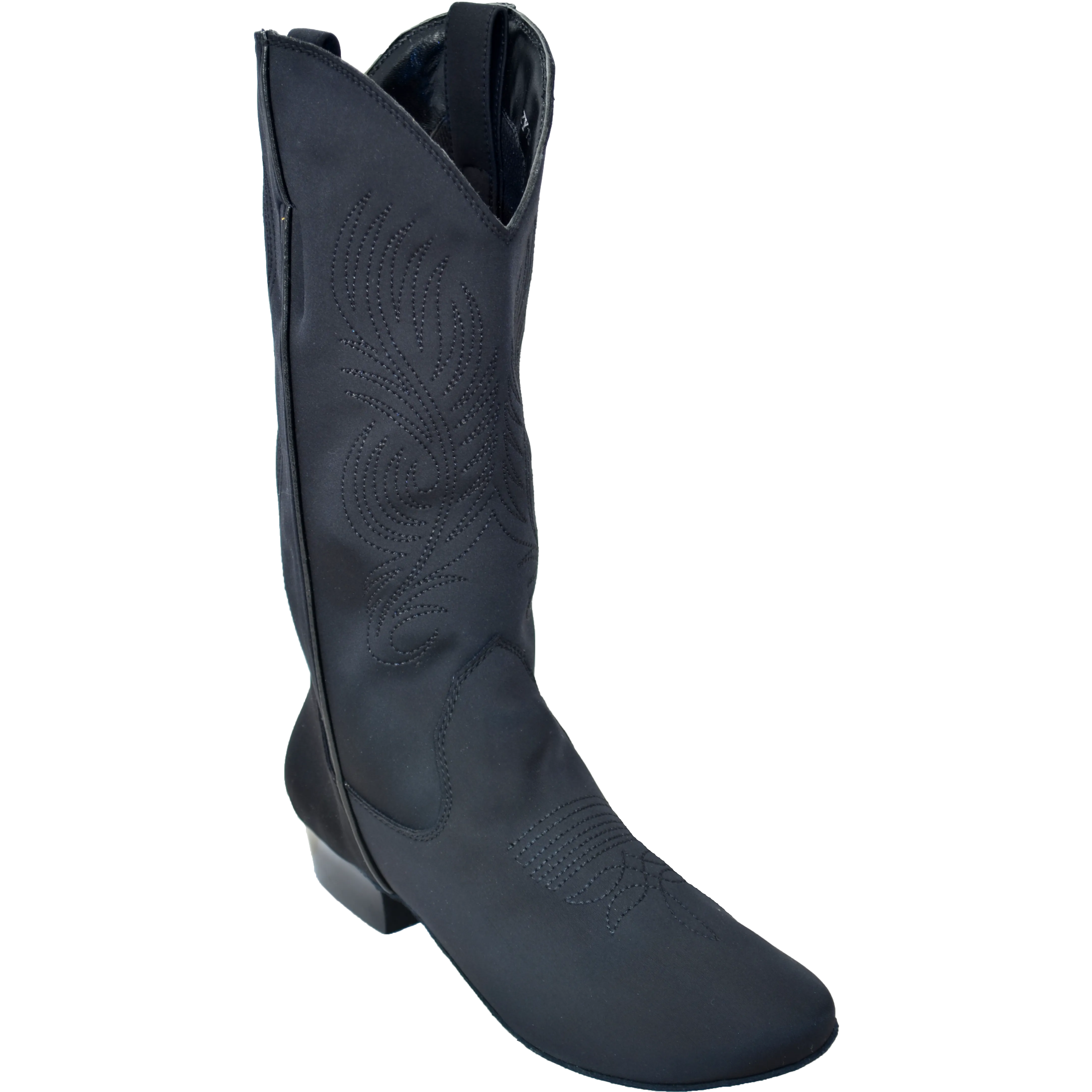 Ultimate - Womens Country Boot - Black Lycra - NO Zipper