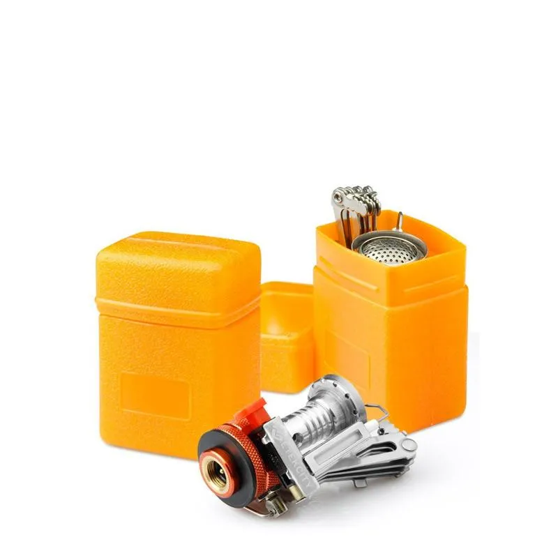 Ultralight Portable Outdoor Pot Pan & Stove Set with Piezo Ignition