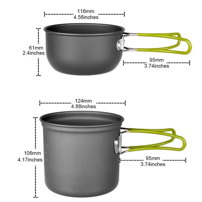 Ultralight Portable Outdoor Pot Pan & Stove Set with Piezo Ignition