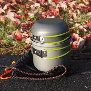 Ultralight Portable Outdoor Pot Pan & Stove Set with Piezo Ignition