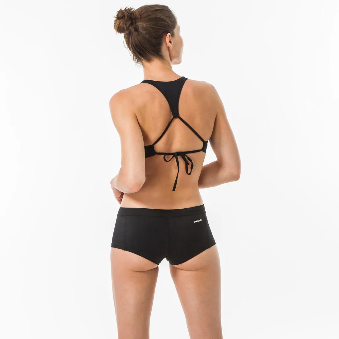 VAIANA Women's Surfing Shorty Swimsuit Bottoms WITH DRAWSTRING - BLACK