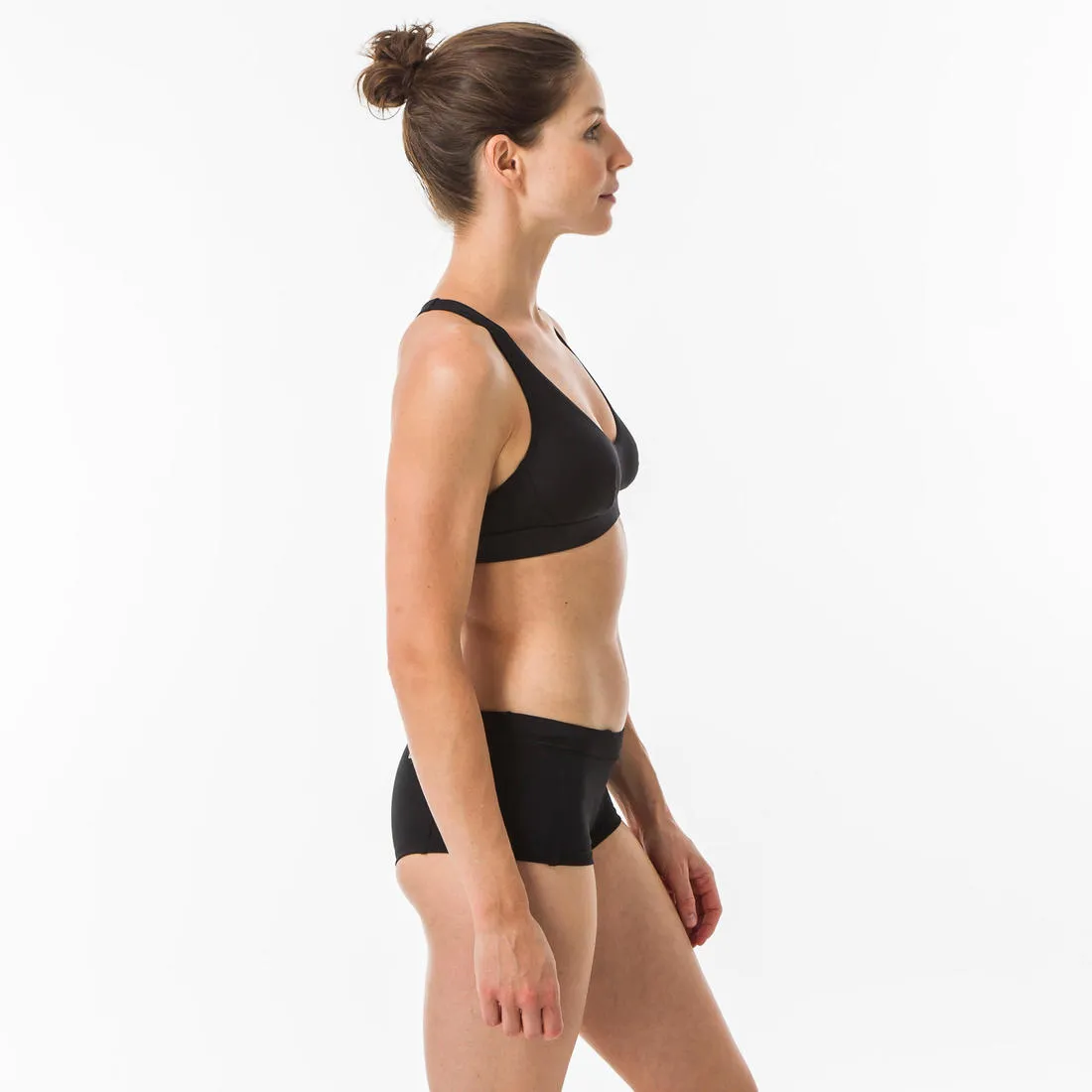 VAIANA Women's Surfing Shorty Swimsuit Bottoms WITH DRAWSTRING - BLACK