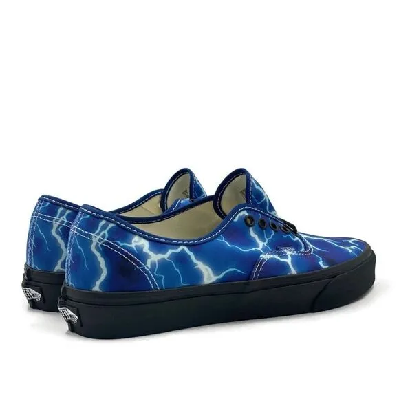 Vans Authentic Mens Casual Skate Shoe Black Blue Athletic Trainer Sneaker Unisex