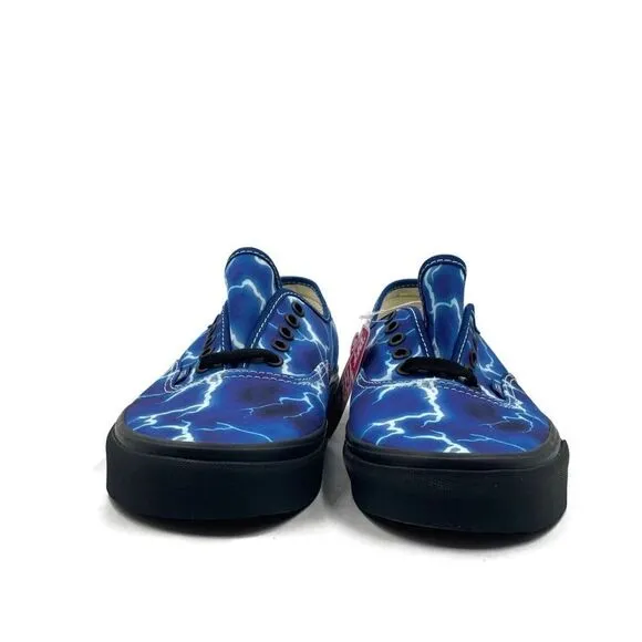 Vans Authentic Mens Casual Skate Shoe Black Blue Athletic Trainer Sneaker Unisex