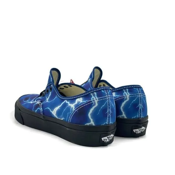 Vans Authentic Mens Casual Skate Shoe Black Blue Athletic Trainer Sneaker Unisex