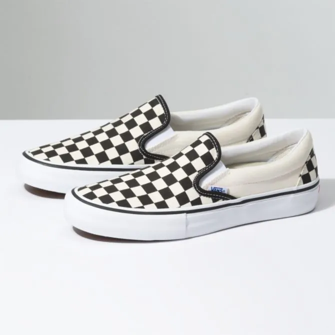 Vans Classic Slip-On Checkerboard Shoes Black/Off-White