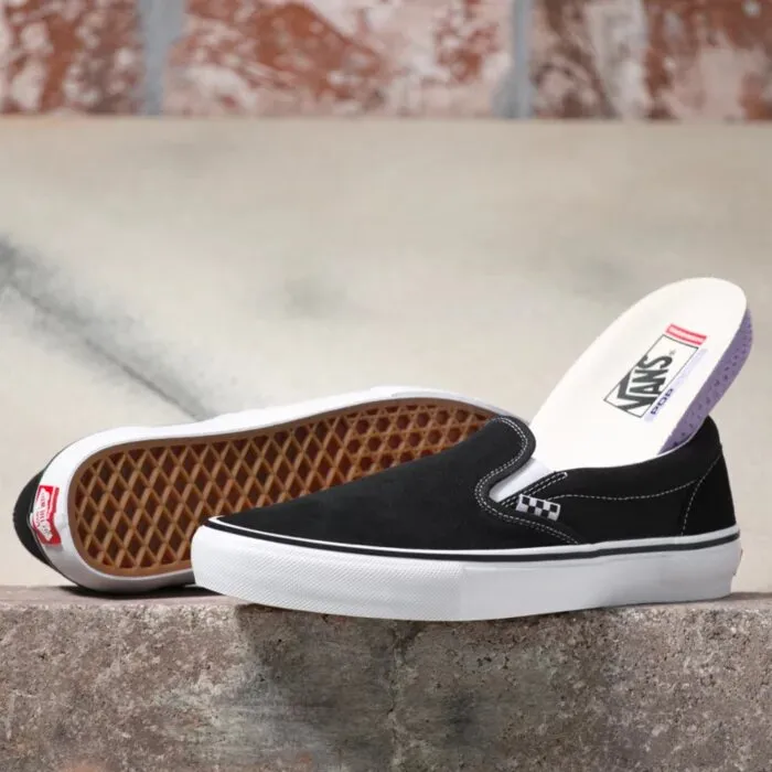 Vans Skate Slip-On Shoes Black White