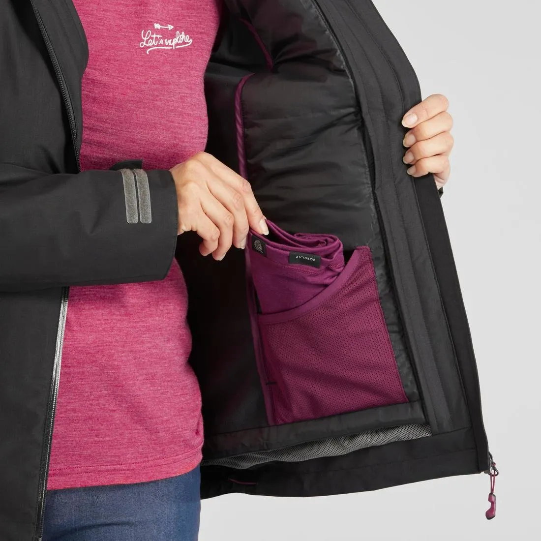 Veste 3en1 imperméable de randonnée - sh500 mountain -10°c - femme