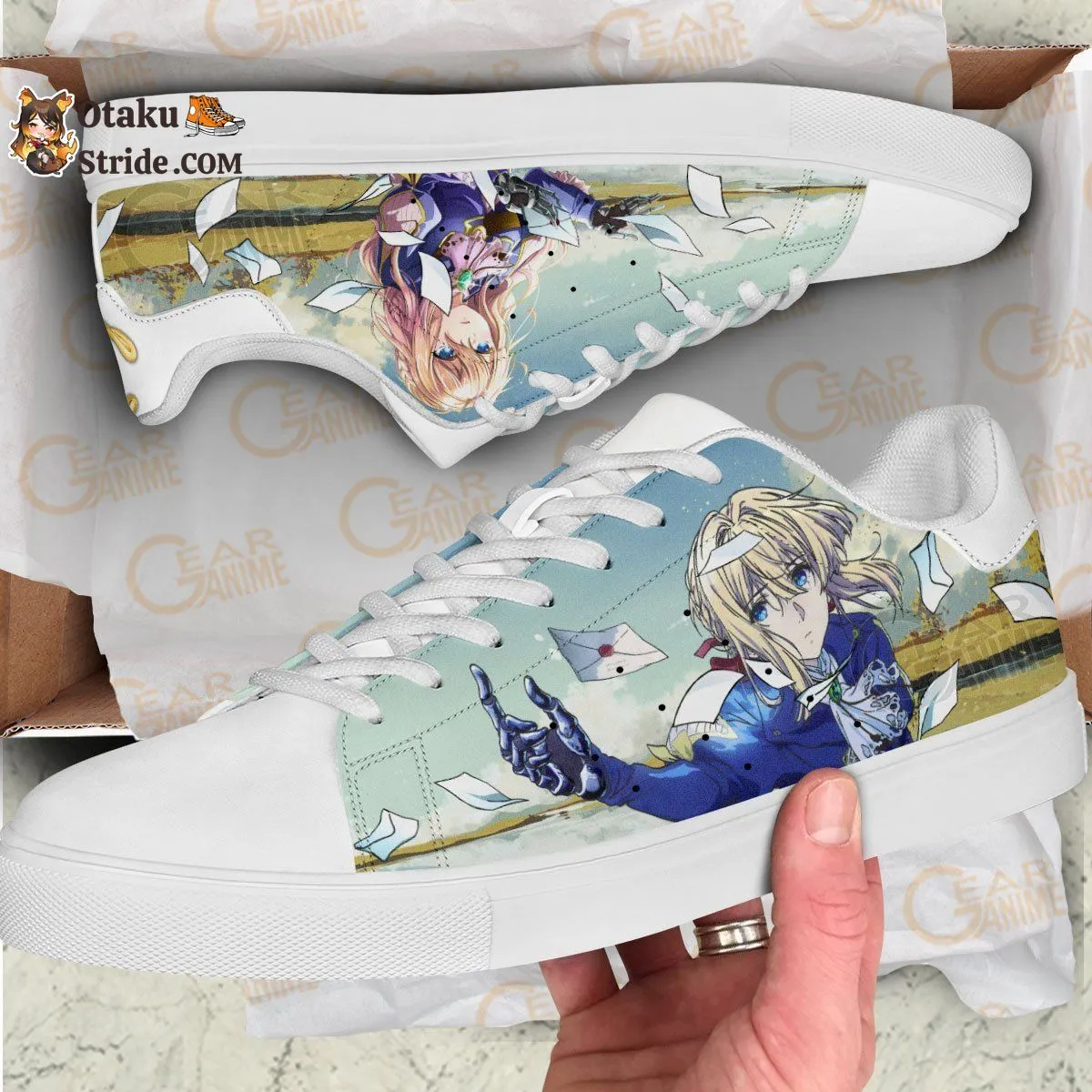 Violet Evergarden Skate Shoes Custom Anime Shoes For Fan