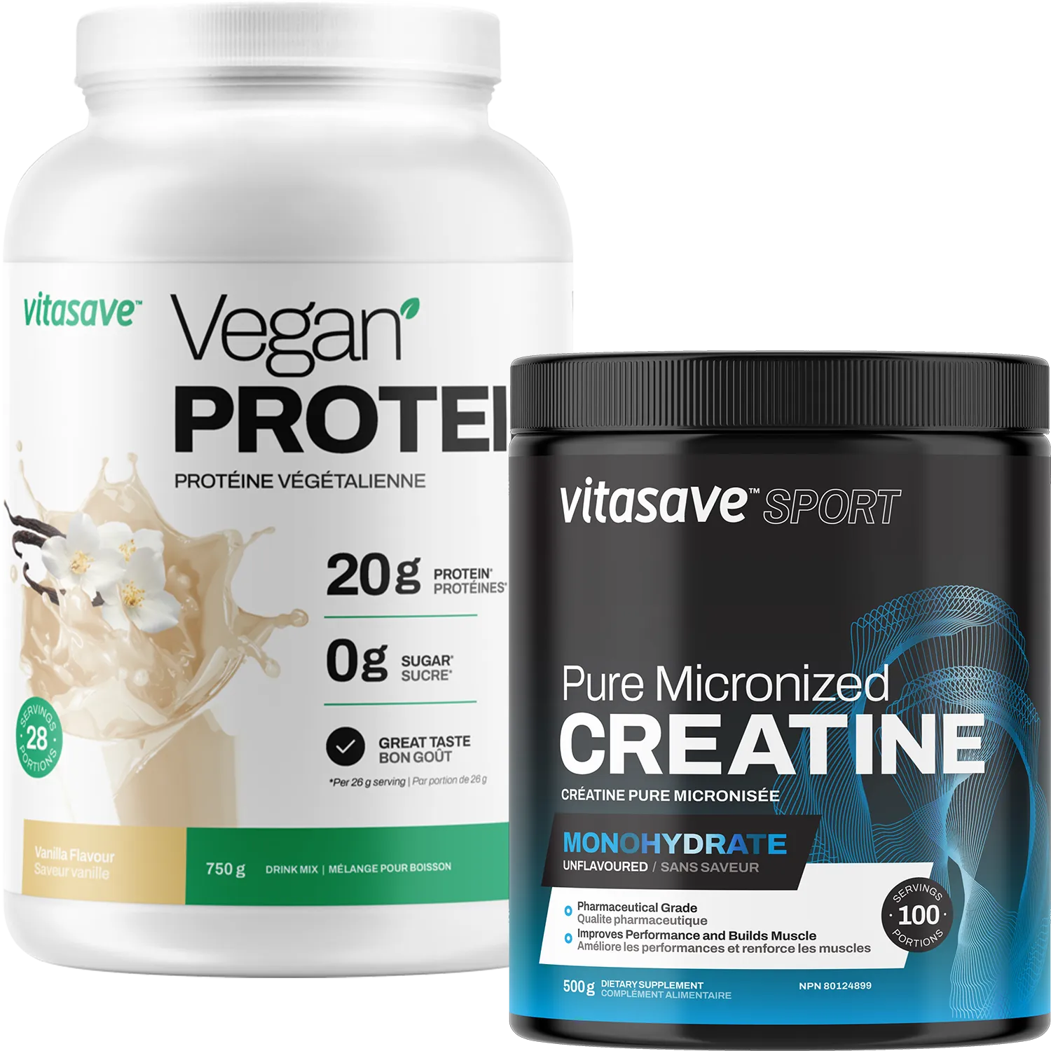 Vitasave Vegan Sport Bundle (Vegan Protein-Vanilla   Creatine)