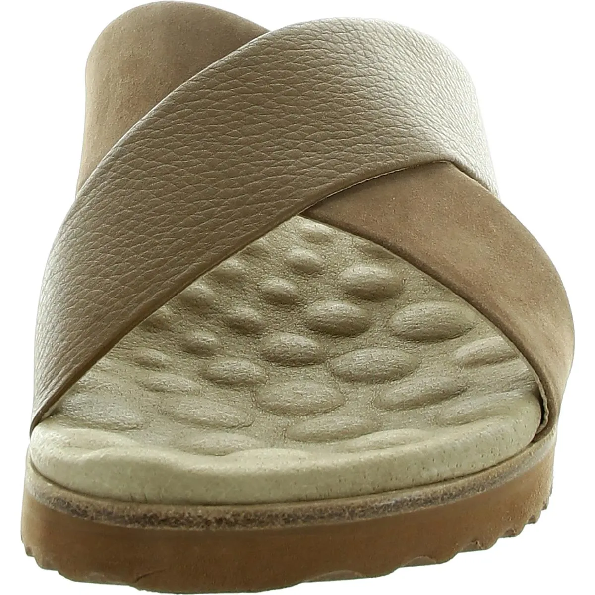 Walking Cradles Womens Padded Insole Leather Slide Sandals