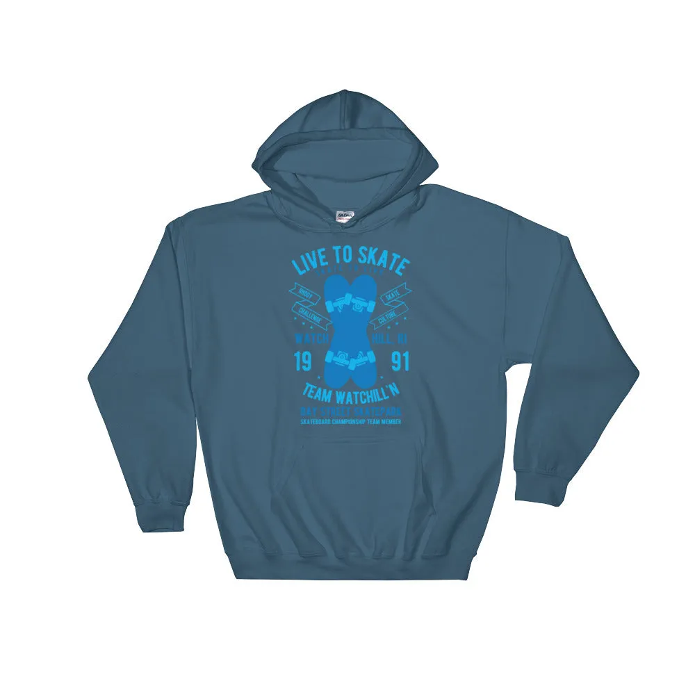Watchill'n 'Live to Skate' - Hoodie (Blue)