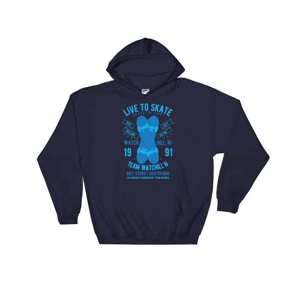 Watchill'n 'Live to Skate' - Hoodie (Blue)