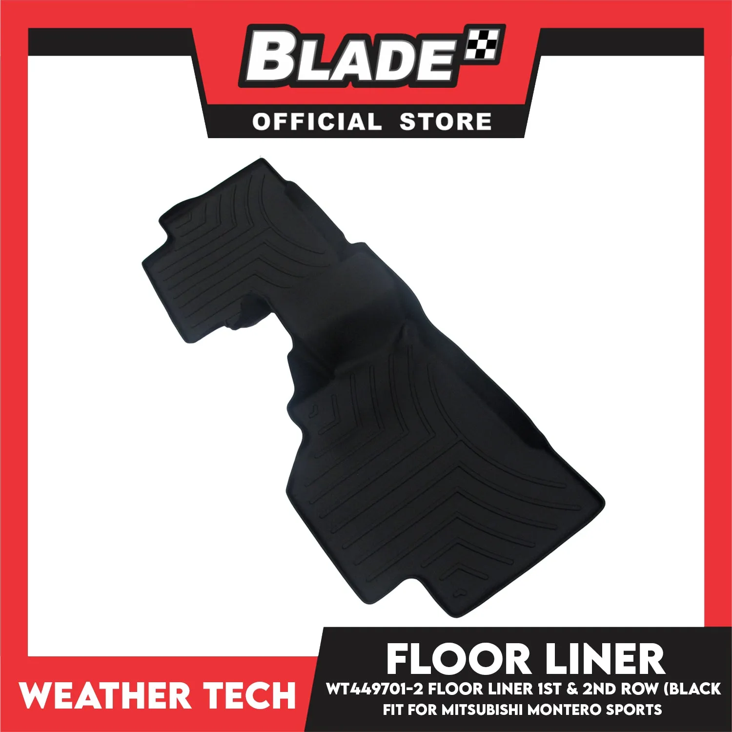 WeatherTech Floor Liner WT449701-2 1st & 2nd Row (Black) Fit for Mitsubishi Montero Sports