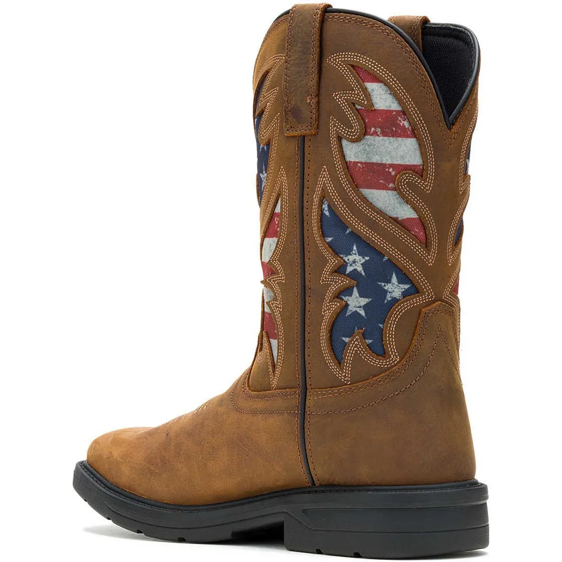 Wolverine Men's Rancher Flag Steel Toe WP Western Work Boot -Brown- W241181