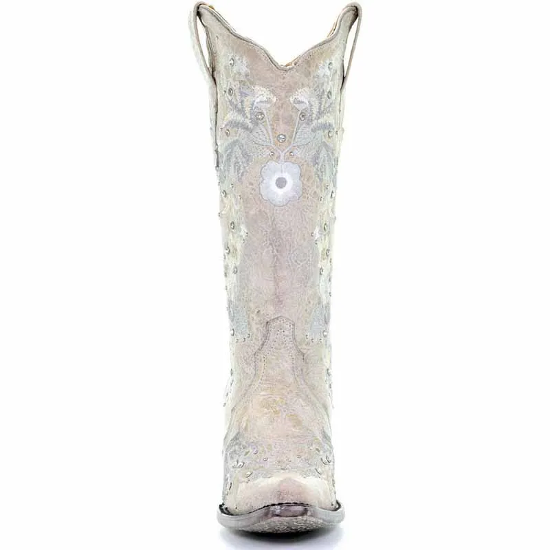 Women's Chic Wedding Boots Country Outfitter Western Cowgirl Bridal Bootie