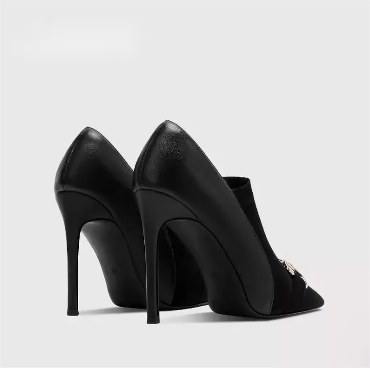 Women's Pointy Booties With Metal Buckle TS276