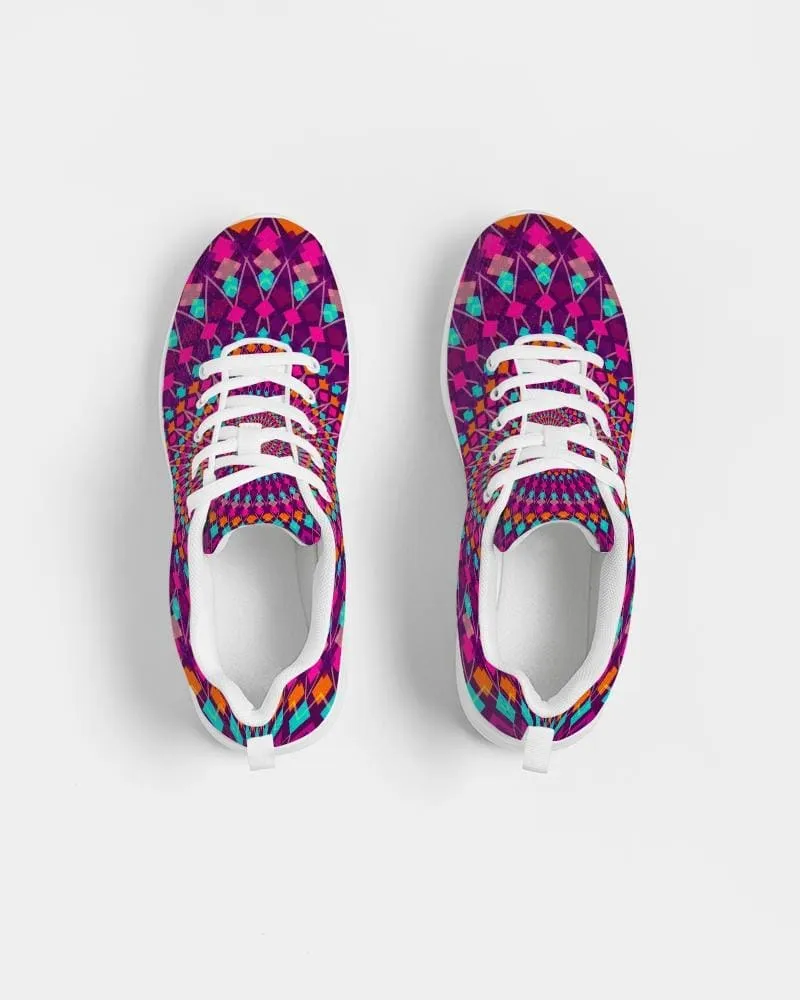 Womens Sneakers - Purple Kaleidoscope Style Canvas Sports Shoes / Running by inQue.Style