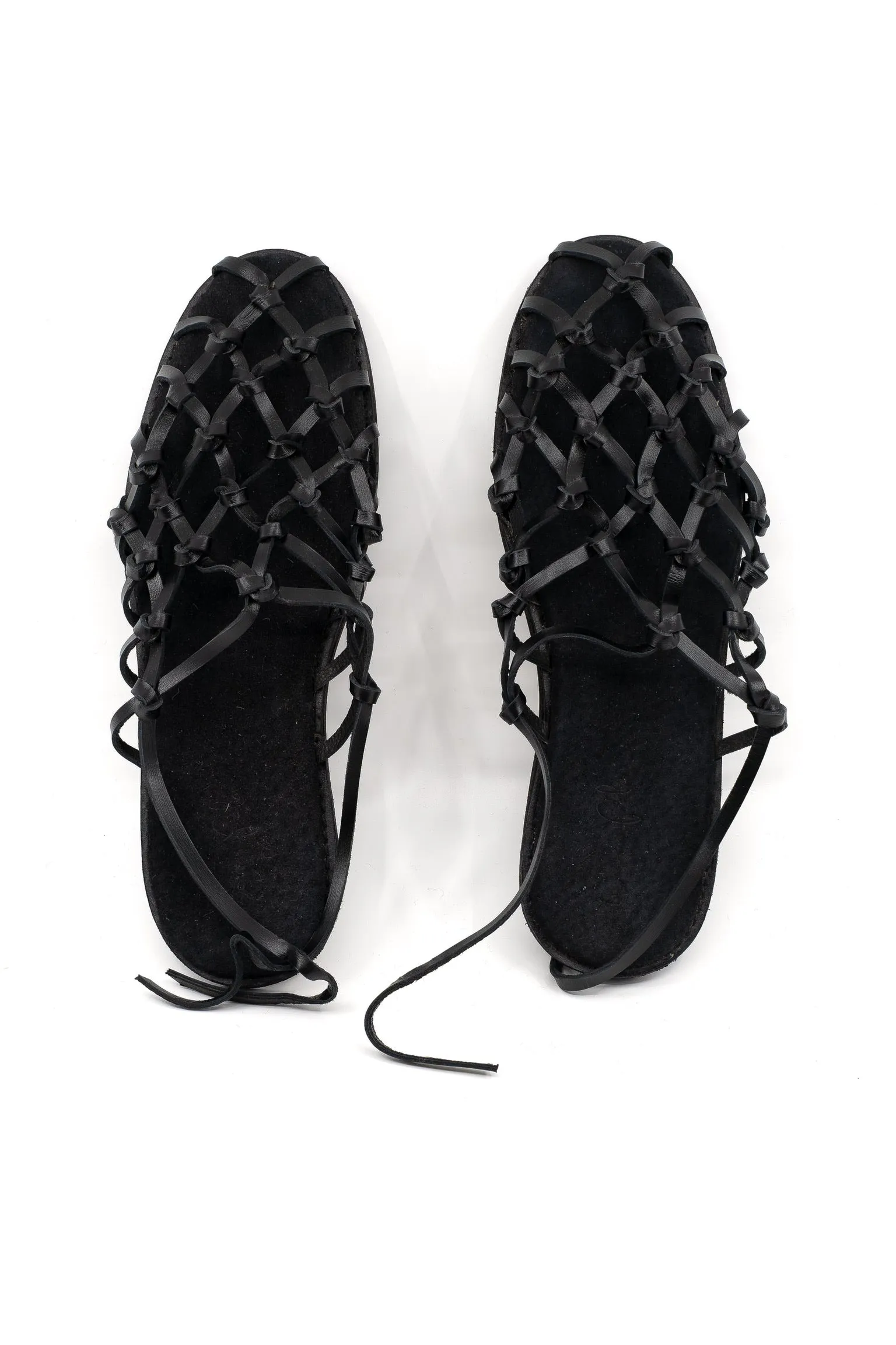 Woven Palm Fisherman's Wife Sandal - Black