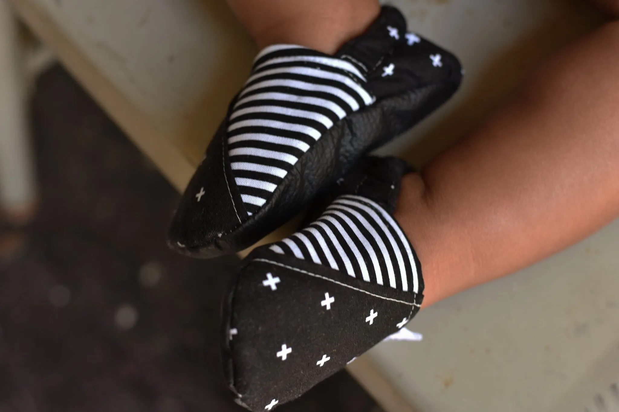 X Stripe Half & Half Moccasins