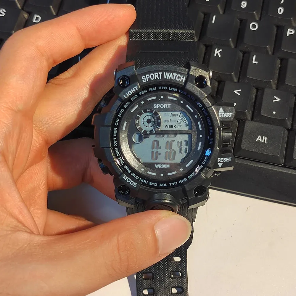 YIKAZE Men’s LED Digital Sports Watch – Waterproof & Luminous