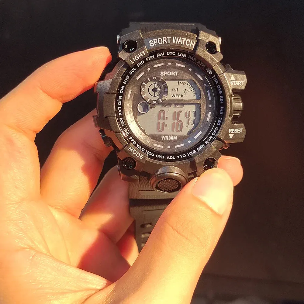 YIKAZE Men’s LED Digital Sports Watch – Waterproof & Luminous