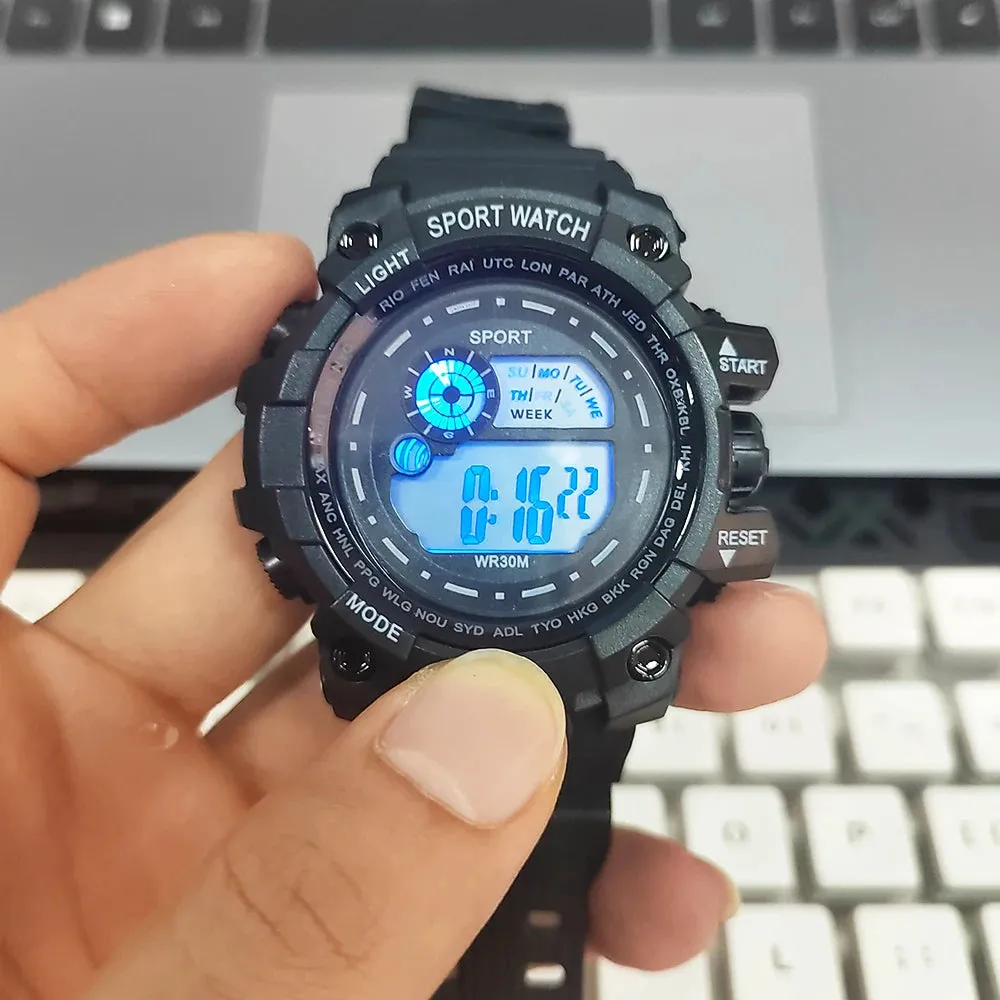 YIKAZE Men’s LED Digital Sports Watch – Waterproof & Luminous