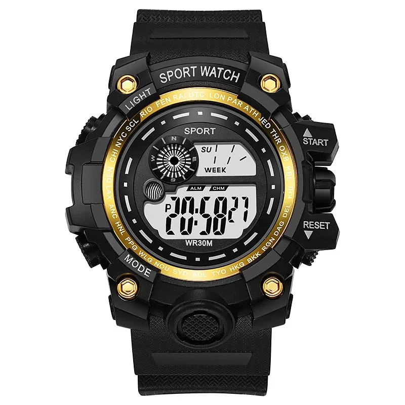 YIKAZE Men’s LED Digital Sports Watch – Waterproof & Luminous